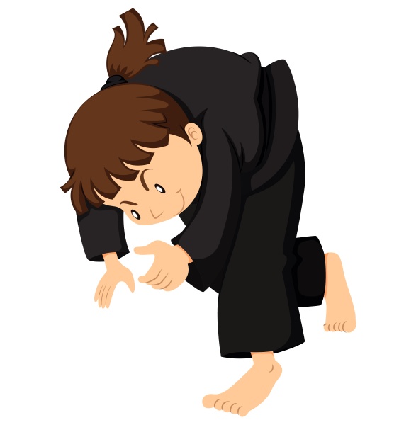 girl in black outfit doing judo
