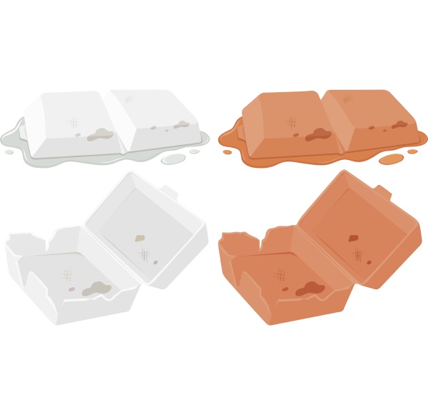 set of foam food container