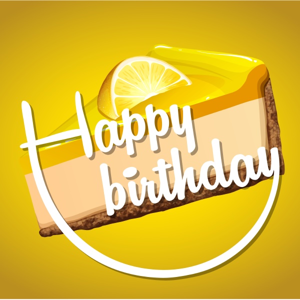happy birthday card template with lemon