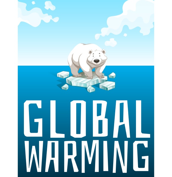 global warming theme with polar bear
