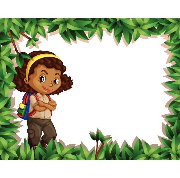 a girl scout on nature border