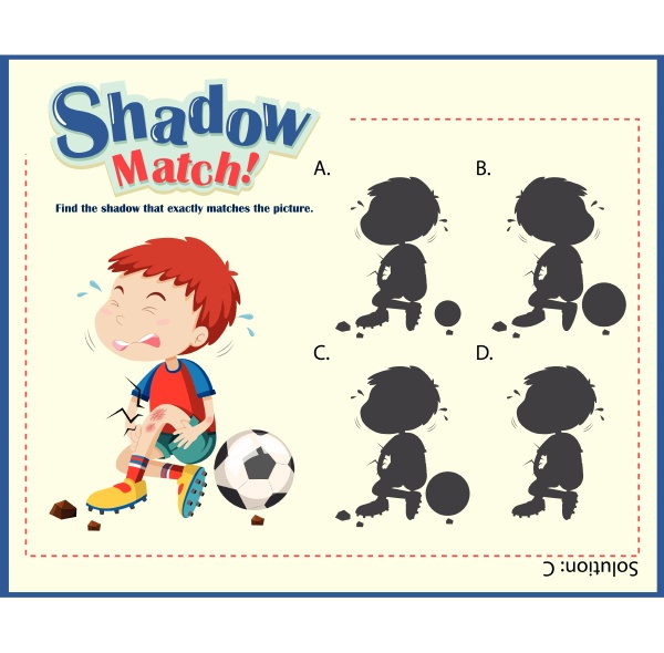 game template with matching injured boy