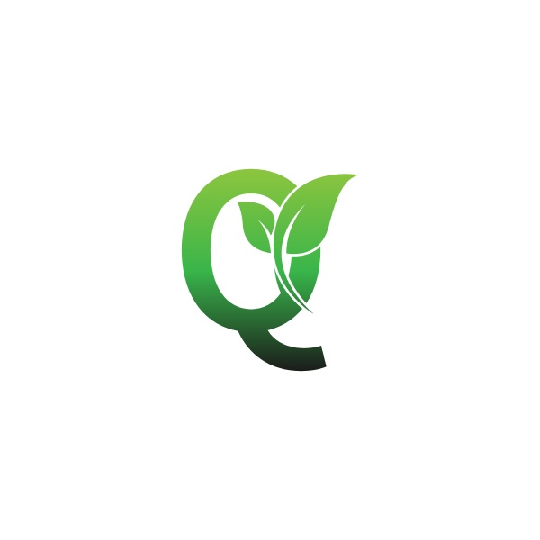 letter, q, with, green, leafs, icon - 30209956