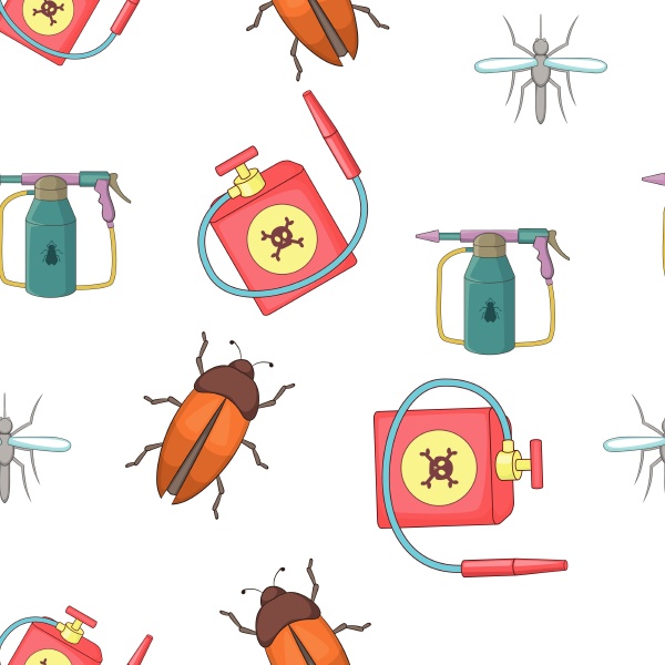 harmful insects pattern cartoon style