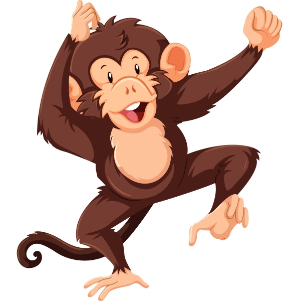 a monkey character on white backgrond