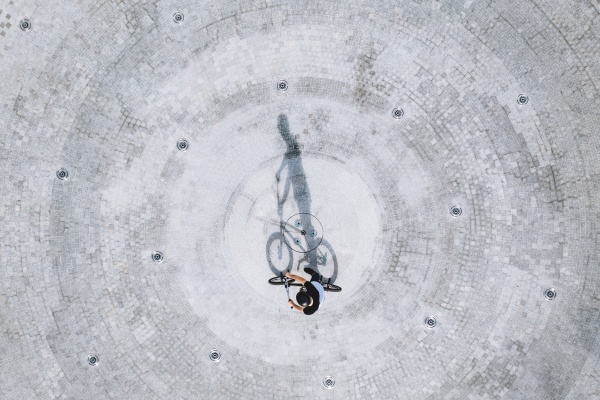 aerial view of bmx bike rider