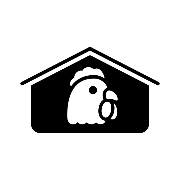 chicken house vector glyph icon