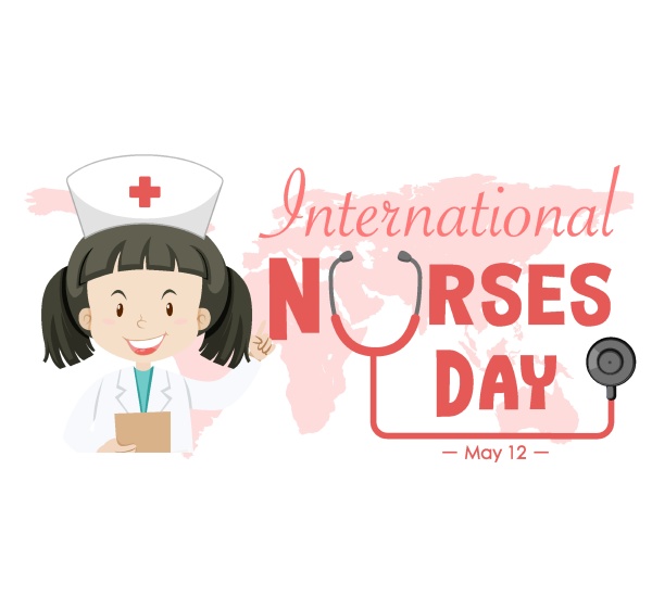 happy international nurses day font with