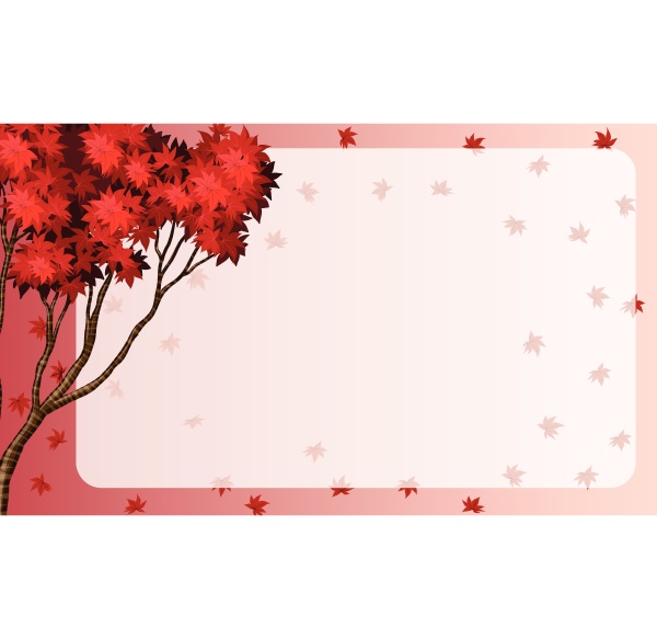 border design with red maple leaves