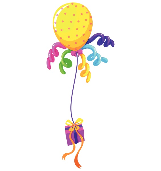 helium balloon and present box