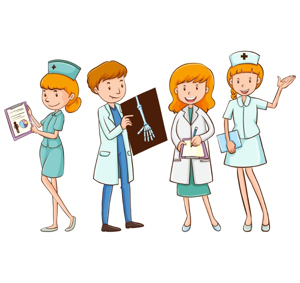 doctors and nurses with patient files
