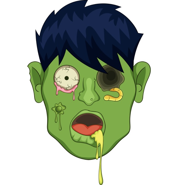 zombie head icon cartoon style