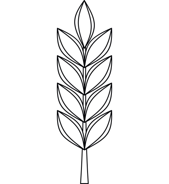 wheat spike icon outline style
