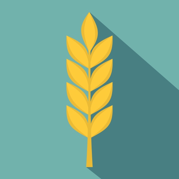 wheat spike icon flat style