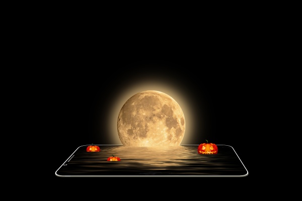 halloween concept on smartphone
