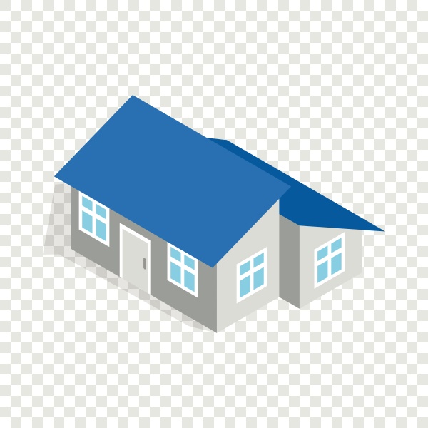 house with annexe isometric icon