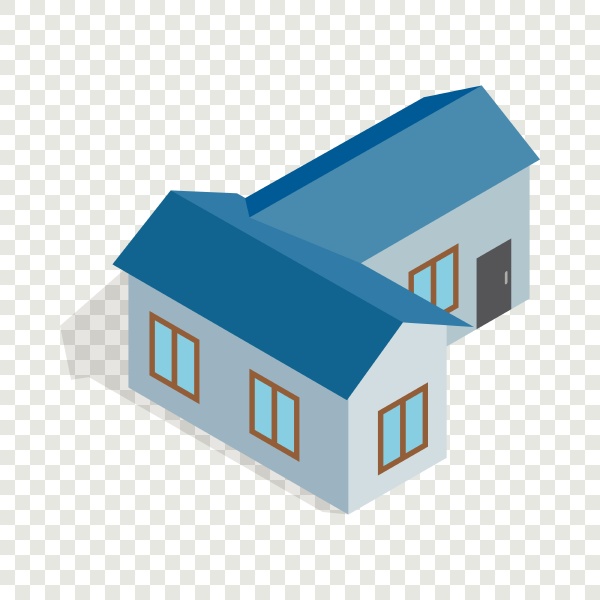 blue house isometric icon