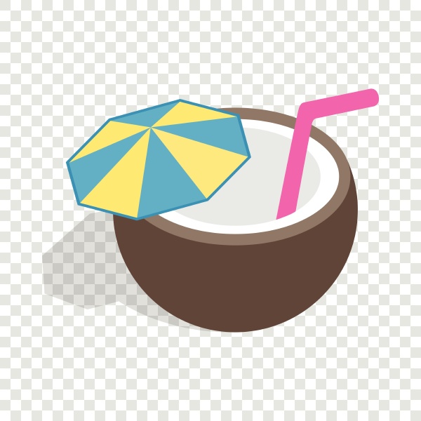 coconut cocktail isometric icon