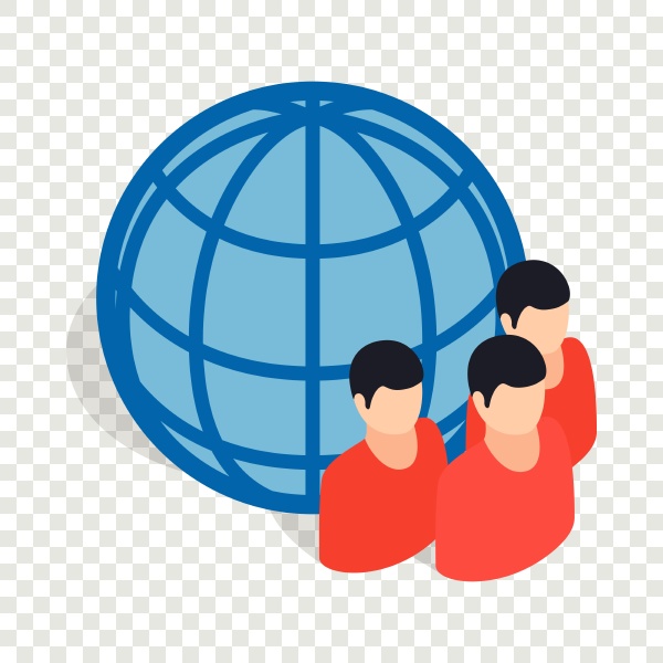 planet and people isometric icon