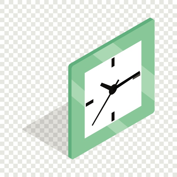 square clock isometric icon
