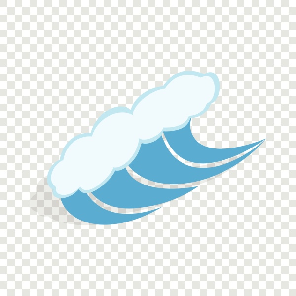 water wave isometric icon