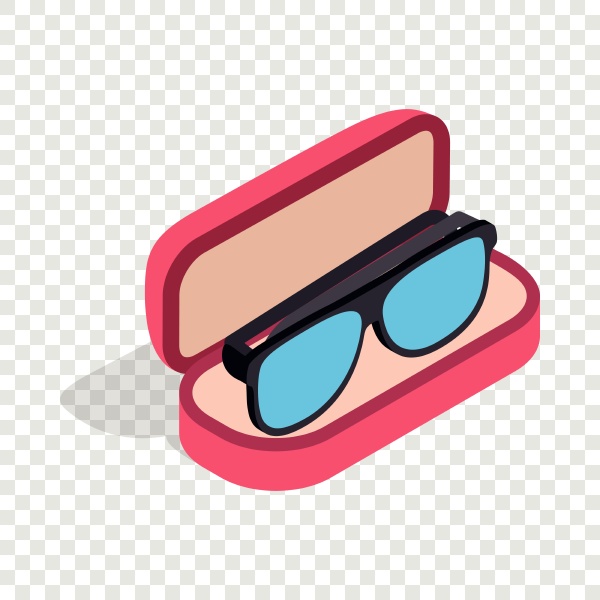 glasses in box isometric icon