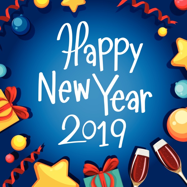 happy new year 2019 card