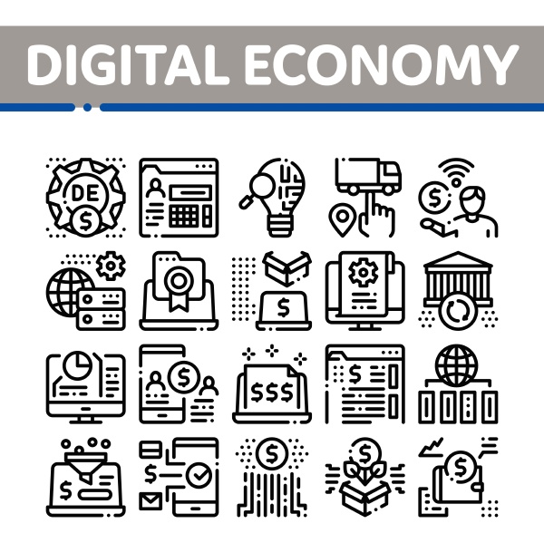 digital economy and e business icons