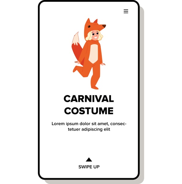 fox carnival costume wearing little girl