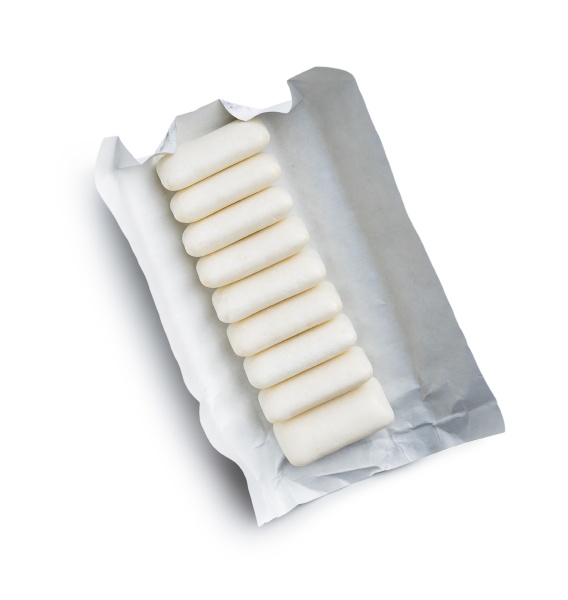 mint chewing gum in paper packaging