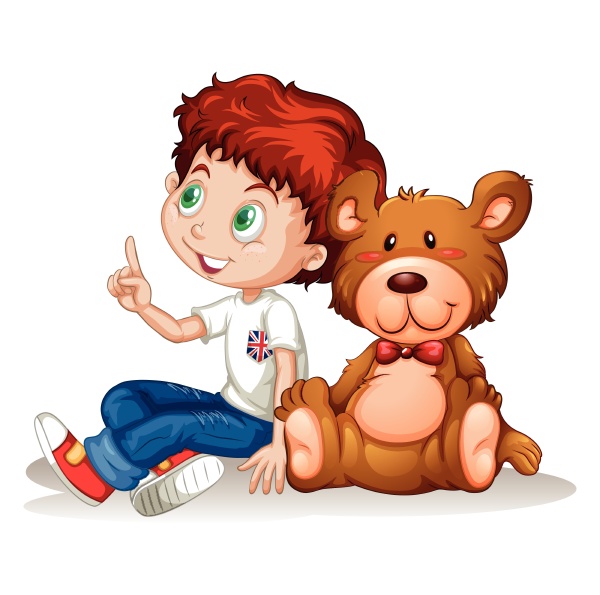 little boy and teddy bear