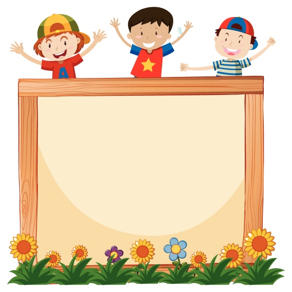 a frame board with happy children