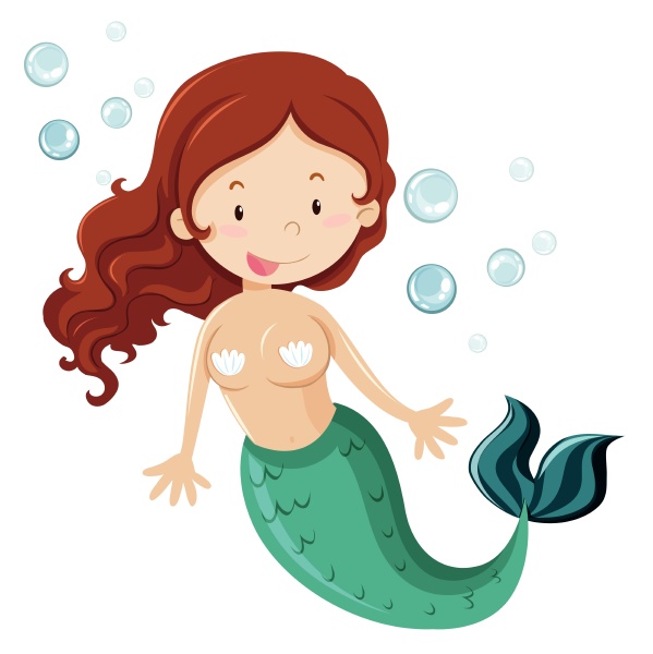 mermaid with green fin