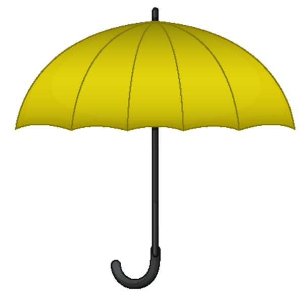 yellow umbrella on white background