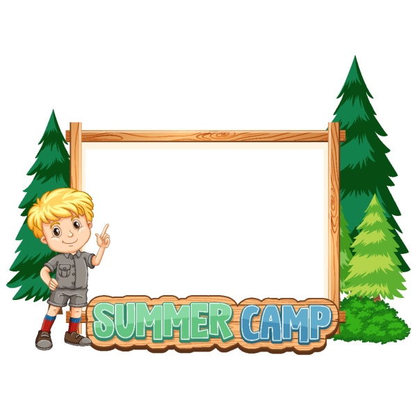border template design with boy at