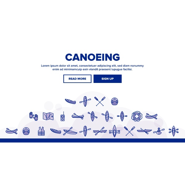 canoeing active rest vector thin