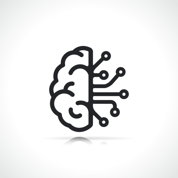 artificial intelligence thin line icon isolated