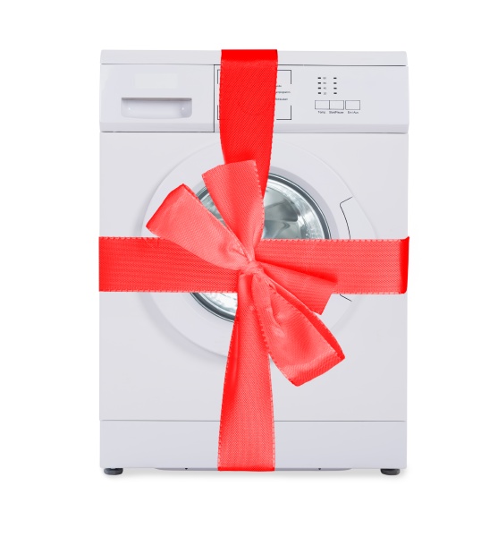 washing machine over white background