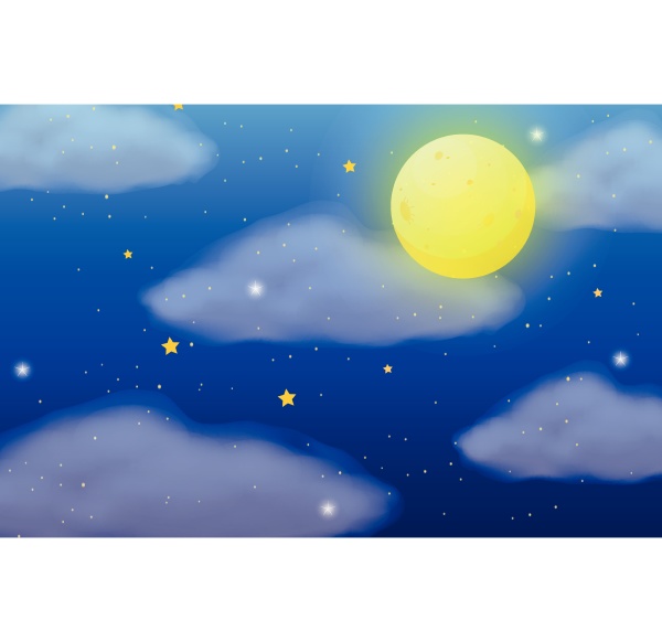 background scene with fullmoon and stars