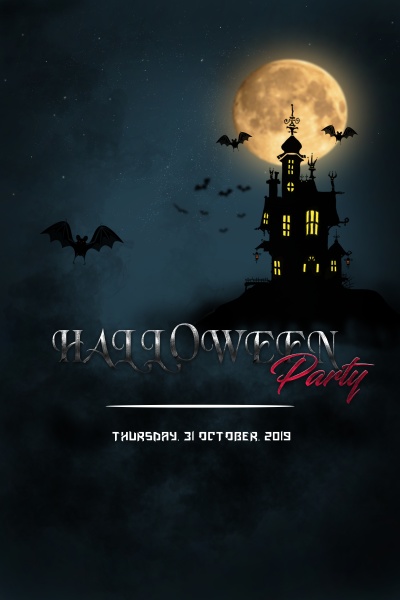 halloween concept on poster template