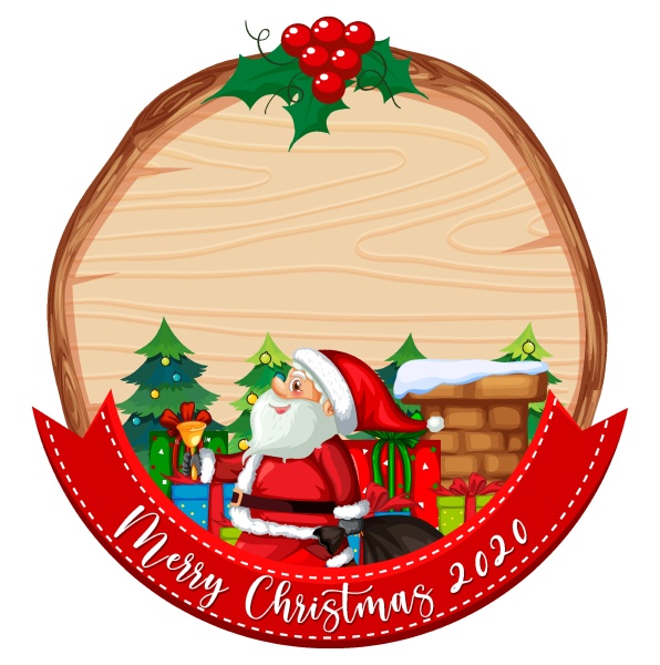 blank wooden board with merry christmas