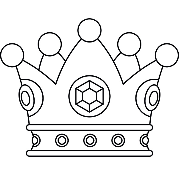 precious crown icon outline style