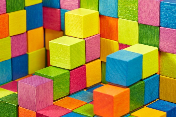 colorful wooden cube
