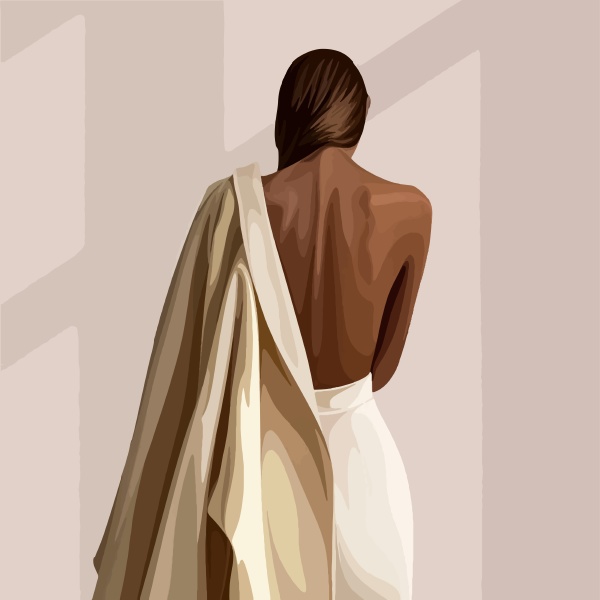 the back of an elegant woman