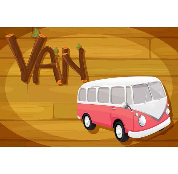 a frame with a van