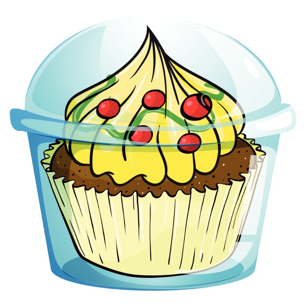 a cupcake inside the container