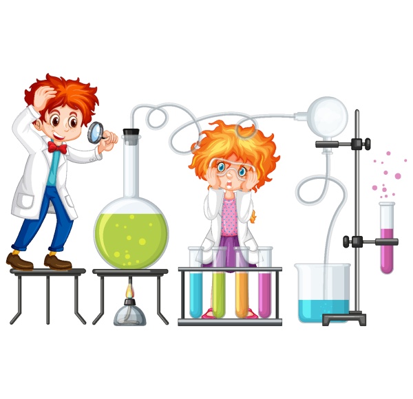 student with experiment chemistry items