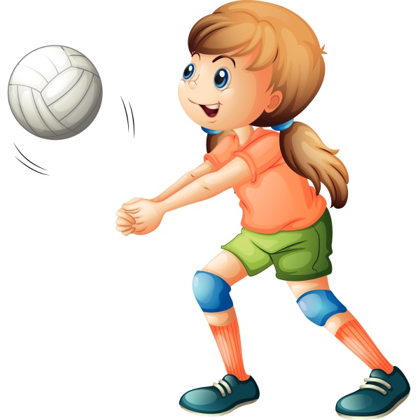 a smiling girl playing volleyball