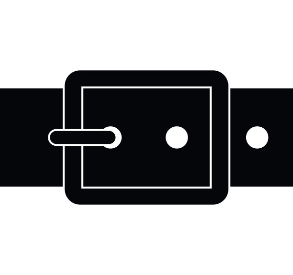 black buckle belt icon simple