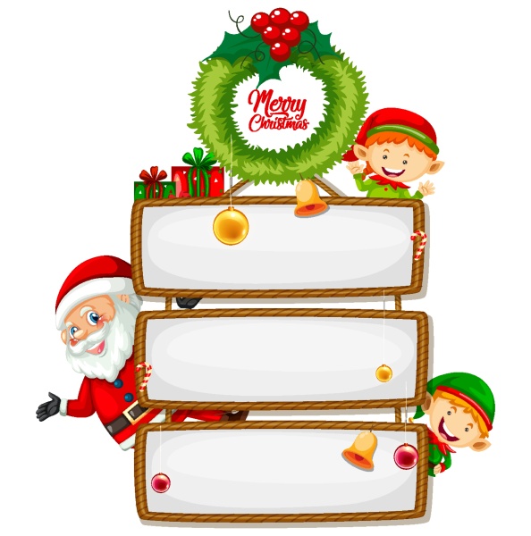 blank wooden sign with merry christmas